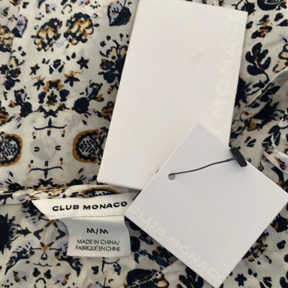 Club Monaco Oversized Silk Cap Sleeve Blouse - Picture 6 of 7